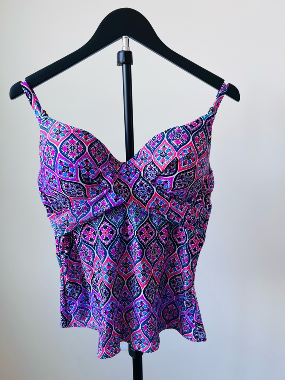 Island Escape Pink & Purple Geometric Print tankini top 10